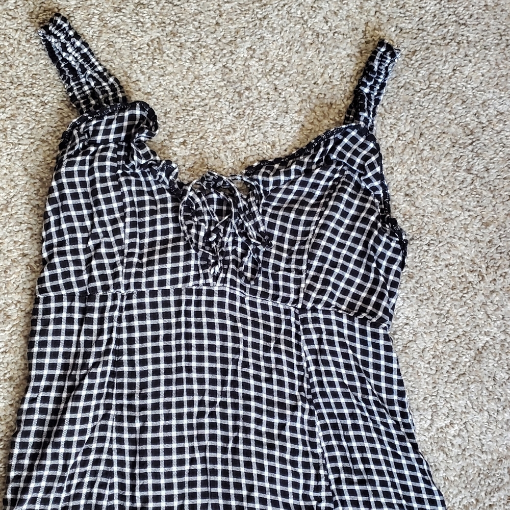 American Eagle Outfitters Black & White Gingham Mini Dress - Picture 2 of 5